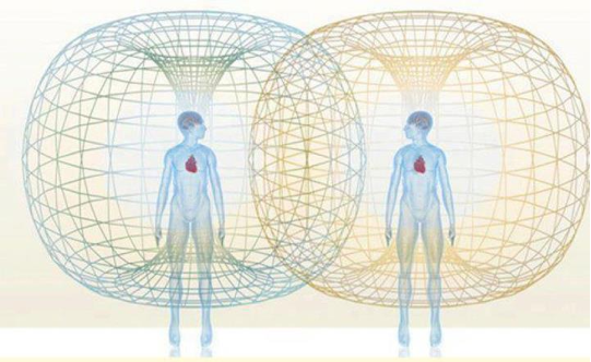 Two beings connected by an energetic field showing The Purpose of Relationships