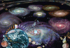 Beings evolving through Infinite levels of consciousness represented by many galaxies