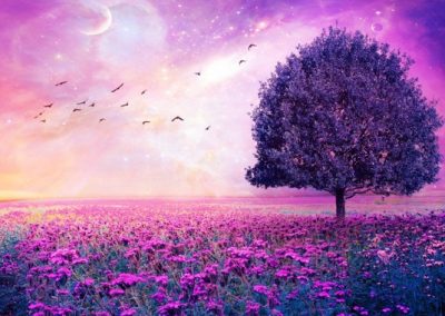 Violet Birds Tree