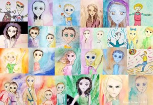 Collage of Drawings of Hybrid Children