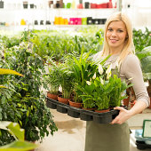 Smiling blond girl florist working in greenhouse demostrating The Value of each Individual Living their Passion