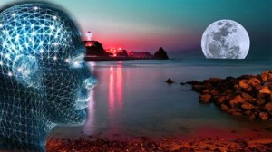 Mans head creating the world with his thoughts demostrating What You Put Out Is Determined By What You Believe