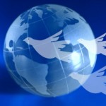 Blue Earth with doves representing Government, Economy, Money
