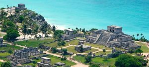 Tulum Ruins wide angle and overhead